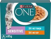PURINA ONE Sensitive - Kattenvoer Natvoer - Kip & Tonijn - 40 x 85 g