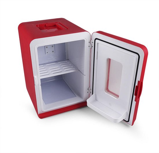 KZQ Mini koelkast 15 liter 2-in-1 minibar koel en warm AC/DC 230V/12V draagbaar zwart zwarte glazen deur voor auto kantoor camping thuis eten drinken van KZQ — afbeelding 3