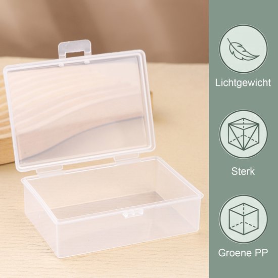 Lot de 8 petites boîtes de rangement en plastique transparent avec couvercle – Boîtes rectangulaires Mini pour Bijoux, Accessoires de vêtements pour bébé, Perles, matériel de loisirs créatifs ou en-Snacks – Transparent – ​​93 x 66 x 32 mm