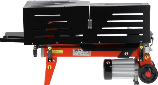 Elektrische Houtklover - Hydraulische Klover - 7 Ton - 2300W - Voor Boomstammen tot 52 cm - Met Stalen Veiligheidskooi & Wielen - Zwart/Staal — afbeelding 5