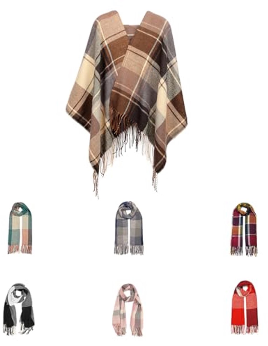 Dames Sjaal - Warme Stola - Winterse Warmte - Zachte Wolspinning - Lang Model - Paars