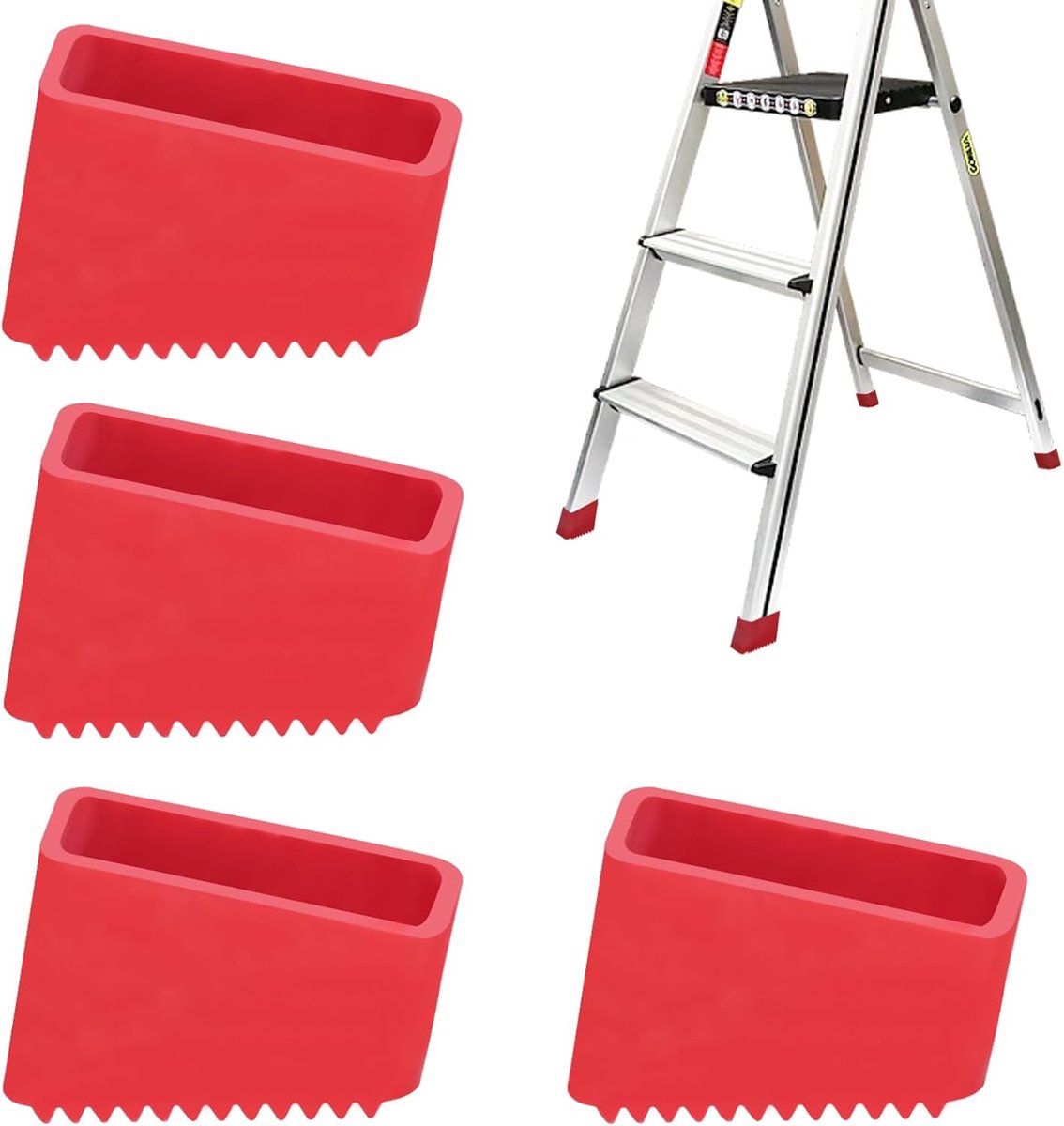 Ladder Voetjes - Reserve Onderdelen - Veilig Werken - Antislip Rubber - 4 Stuks 50x20mm - Roze