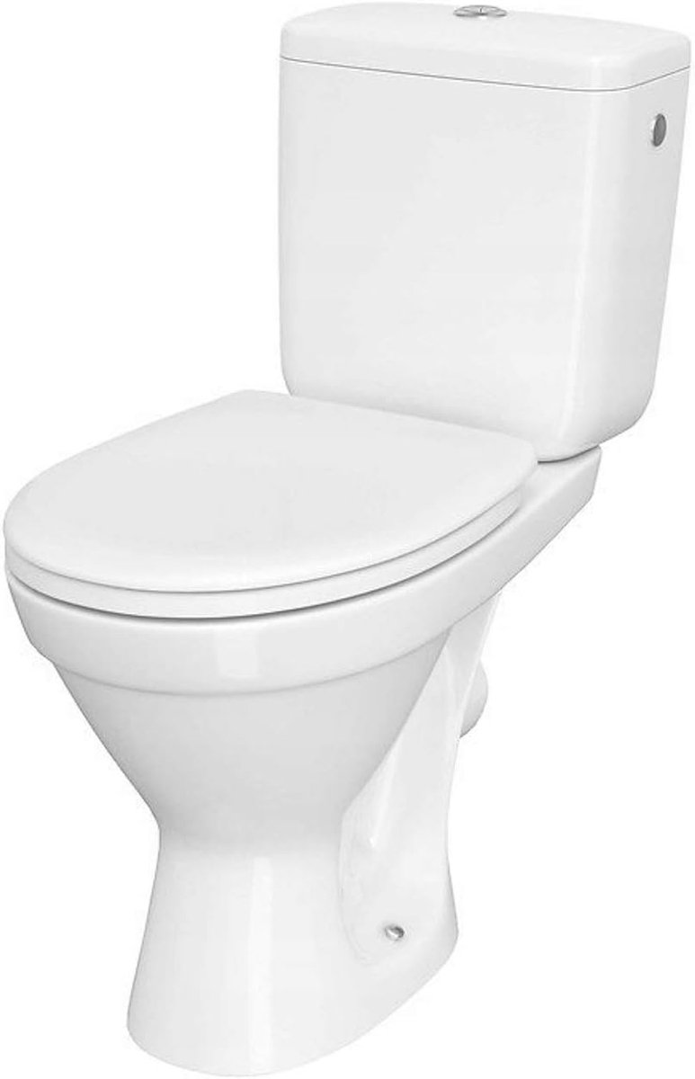 Vrijstaand Toilet - Compleet Toilet - Badkamer Vernieuwen - Randloos Spoelsysteem - 77 cm Hoog - Wit