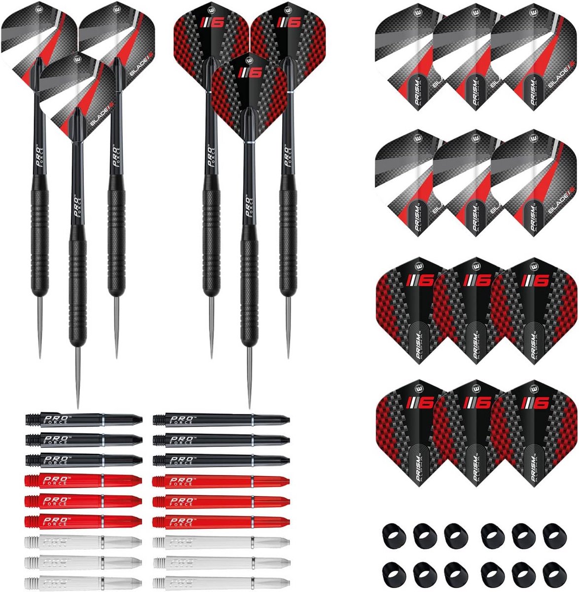 Dartpijlen Set - Steeltip Darts - Precisie Spel - Nylon Locking Systeem - 18 Gram - Zwart
