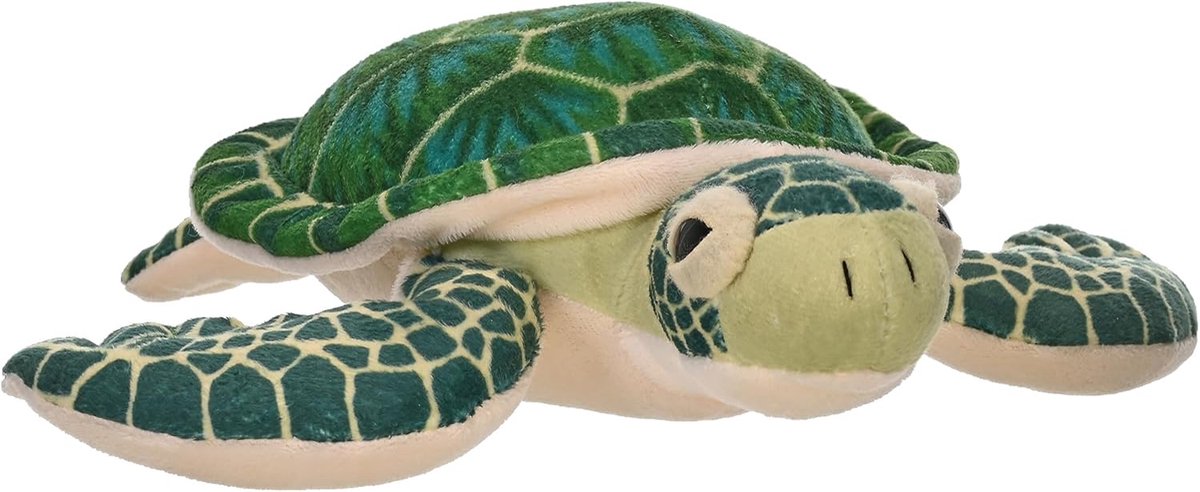 Pluche schildpad - Knuffeldier zeeschildpad - Kinderen Spelen - Gemaakt van gerecyclede flessen - 20 cm - Groen