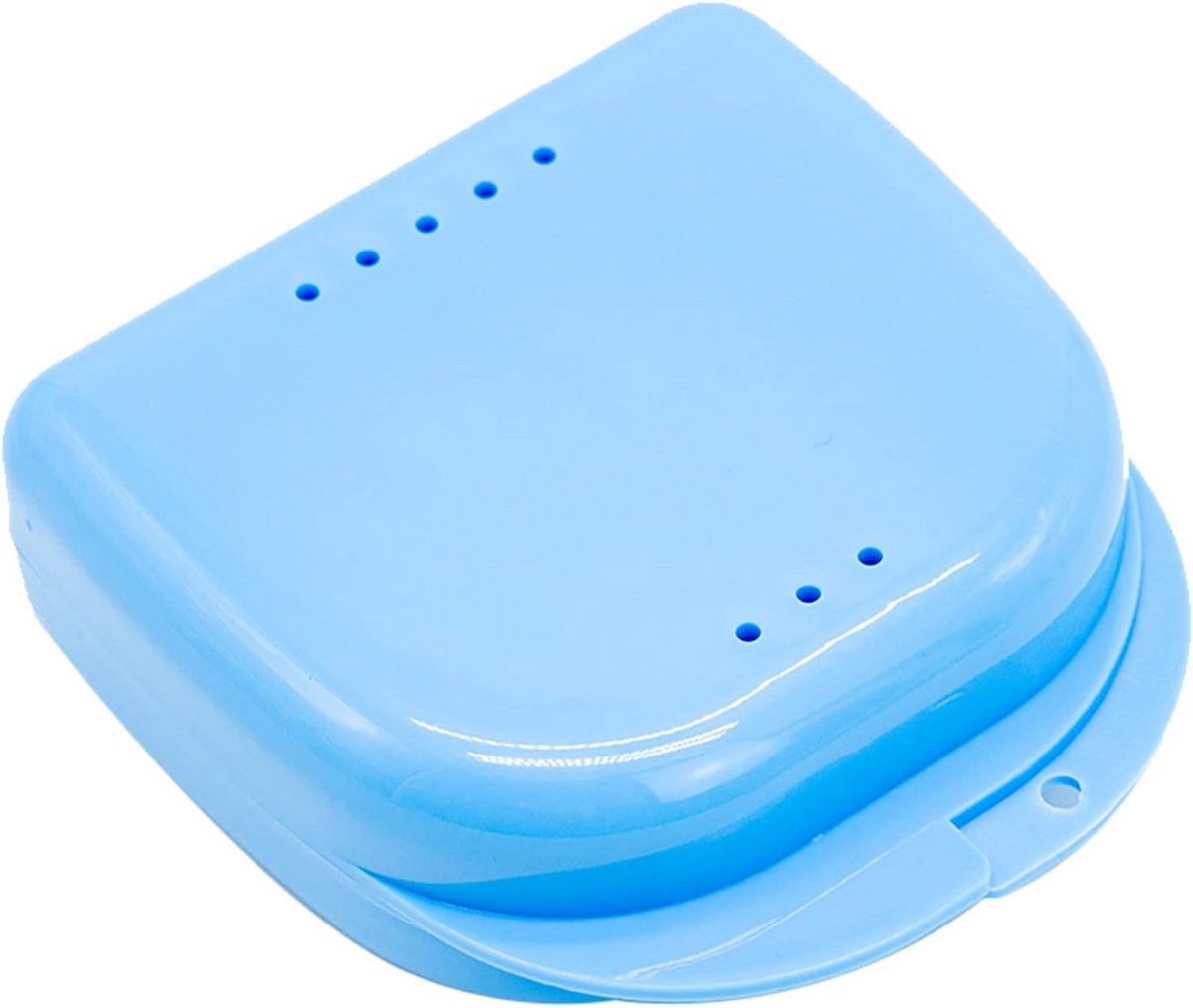 Beugeldoos - Prothesendoos Houder - Hygiënisch Opbergen - Met Ventilatiegaten - 8.5 cm - Blauw