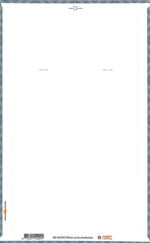 MGPcards - Week Scheurkalender 2027 - Week begint op maandag - 21 x 34 cm - Grijs