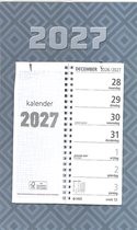 MGPcards - Omlegweekkalender 2027 - Week begint op maandag - Week kalender - 21 x 34 cm - Grijs
