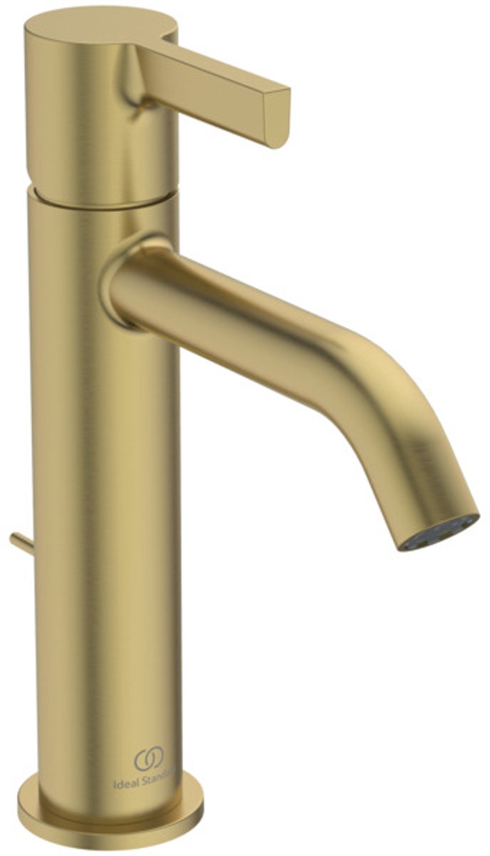 Ideal Standard IS Wastafelkraan Joy Grande - Spr.135mm m.afvoergarn. Brushed Gold, BE278A2