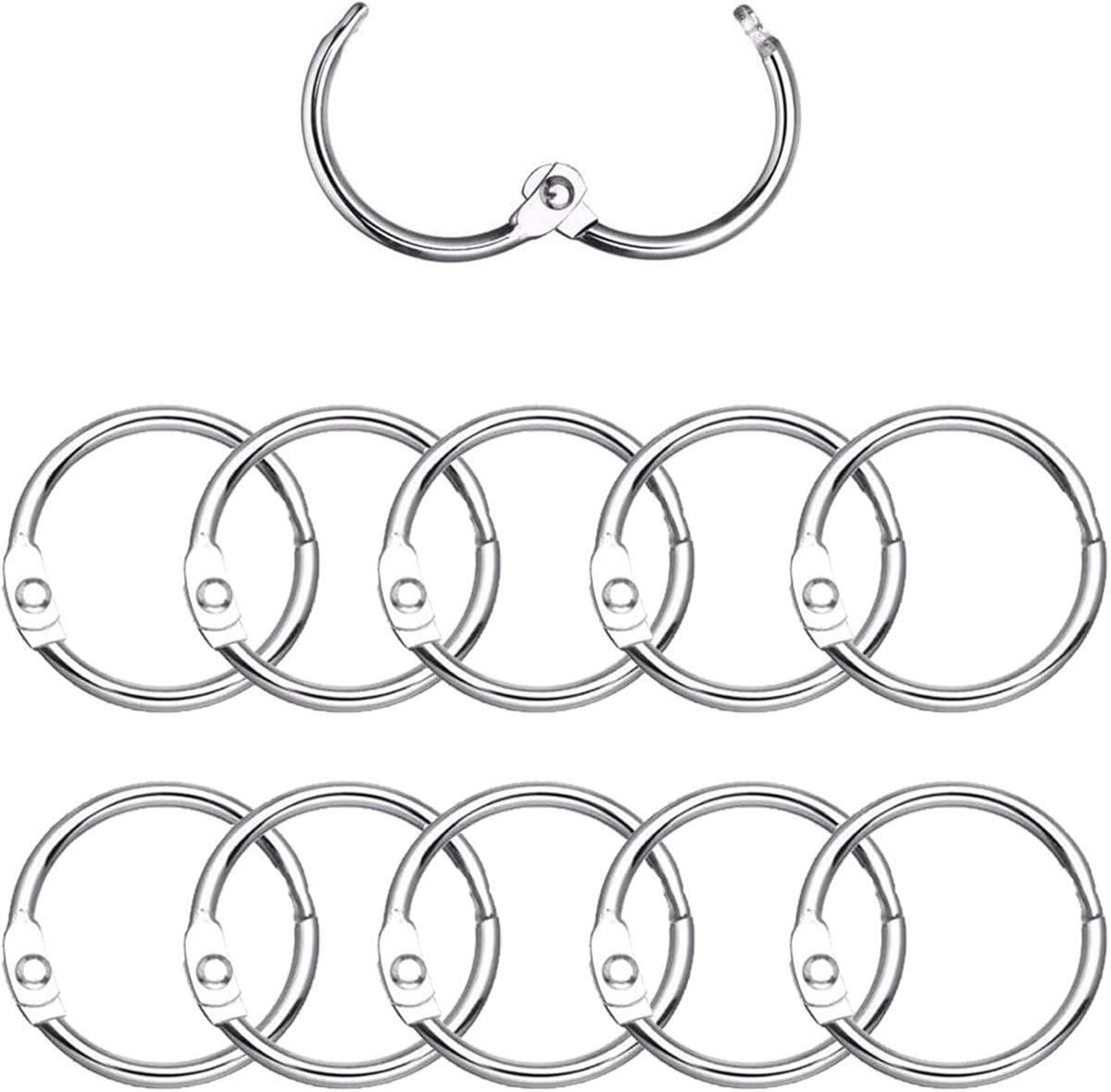 Metalen Boekbinders - Losse Ringen - Documenten Ordenen - Roestvrij Vernikkeld - 20 mm - Zilver