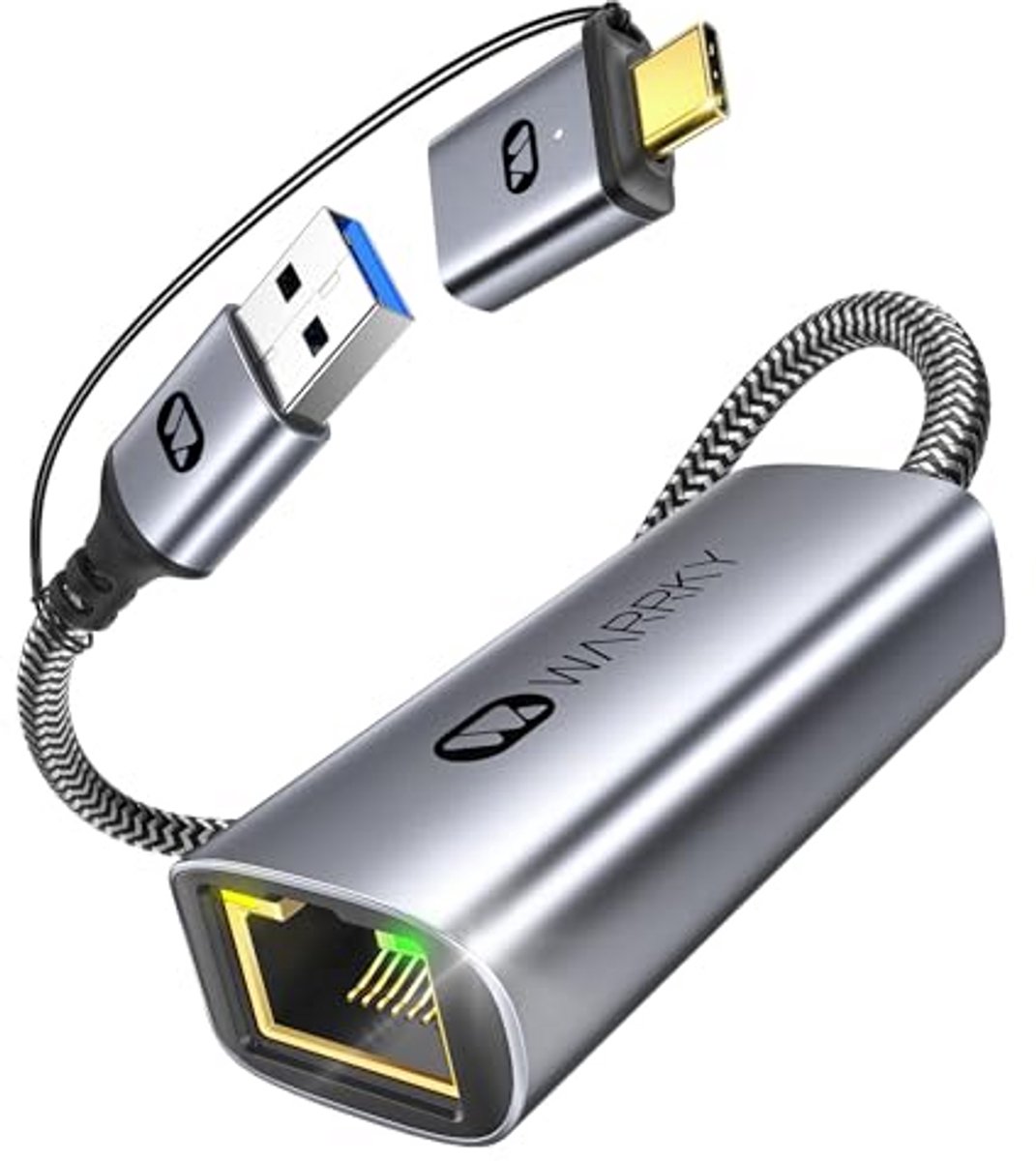 Ethernet Adapter - Netwerk Adapter - Stabiele Internet Verbinding - 1Gbps Snelheid - USB C - Zwart