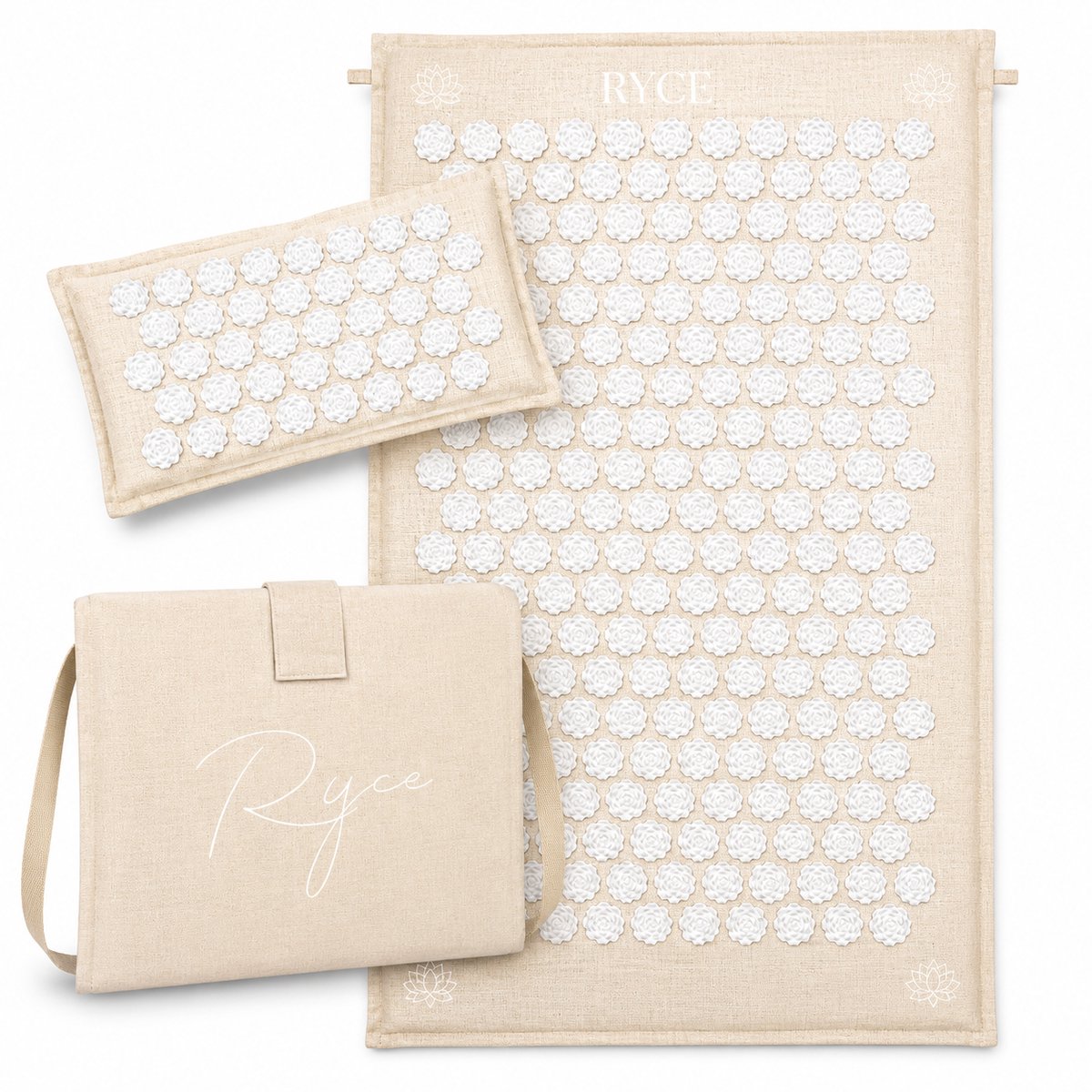 Ryce ® Nature Spijkermat - Kussen - Shakti mat - Acupressuur - Beige