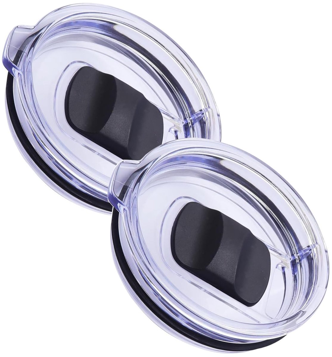 Dailygoods - 30 oz Tumbler Deksels - Vervangende Deksels - Spatbestendig en Morsbestendig - Zwart en Helder - Duurzaam Plastic - Geschikt voor Tumbler