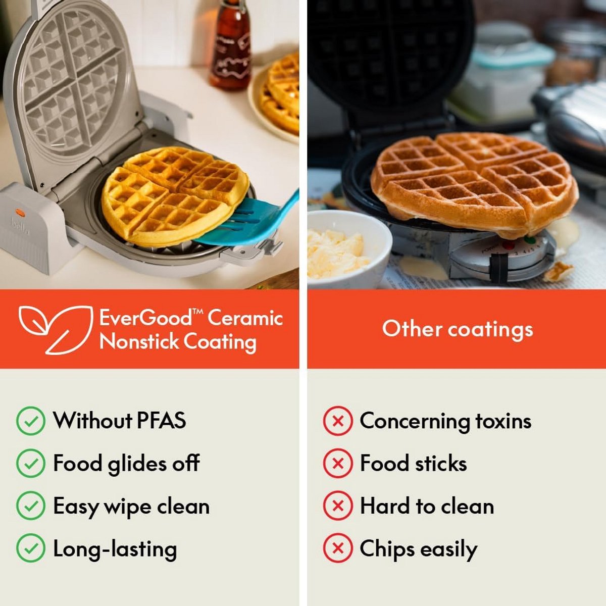 Wafelijzer - Belgische wafels - Thuis ontbijten - Compact opvouwbaar ontwerp - 17.8 cm - Oatmeal — cadeau in Kookcadeaus - foto 6