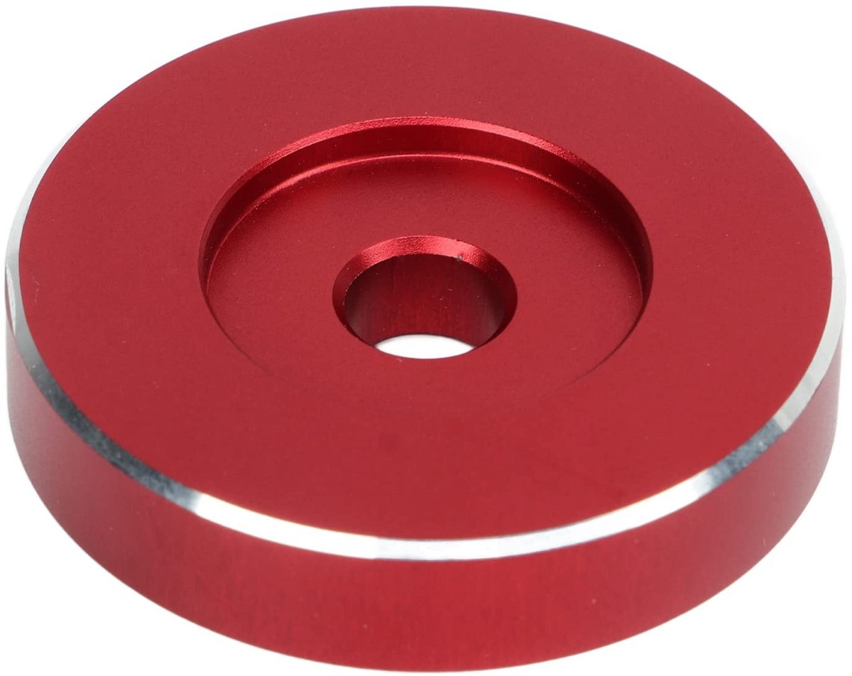 Dailygoods - Record Adapter - Platenspeler Accessoire - Eenvoudig te installeren - Rood - Geluidskwaliteit verbeteren - Geschikt voor Platen Draaitafe...