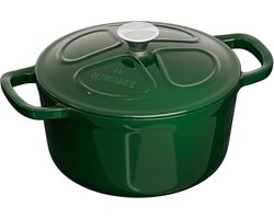 Gietijzeren Pan - Stoofpan met Deksel - Langzaam Garen - Geëmailleerde Binnenkant - 20 cm Diameter…