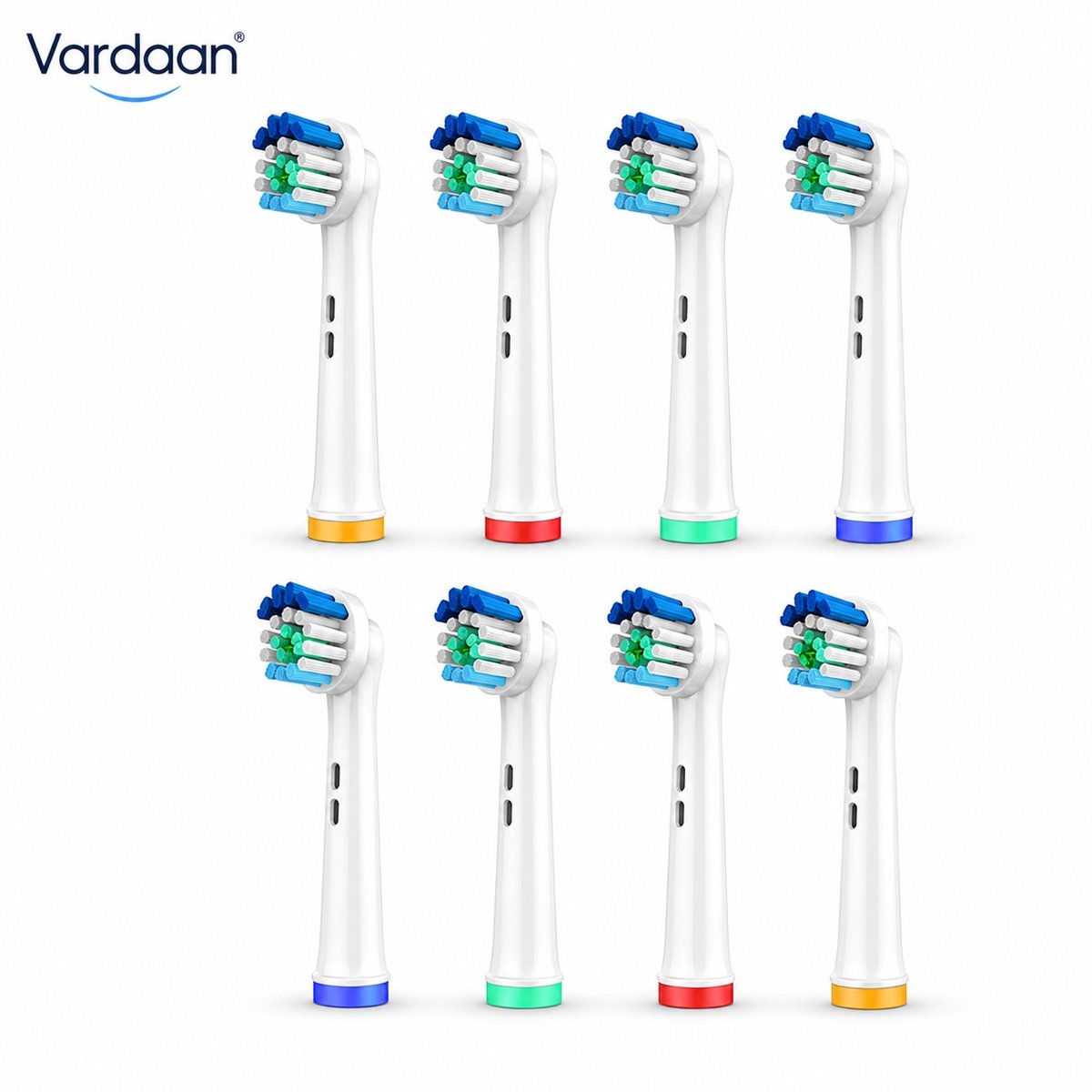 Vardaan Opzetborstels 8 Stuks – Geschikt voor Oral-B – Opzetborstel – Borstelkoppen – Vervangende Opzetborstels – Elektrische Tandenborstel Borstels – Zachte Borstelharen – Geschikt voor Vitality Sensitive Cross Action 3D White – Volwassenen