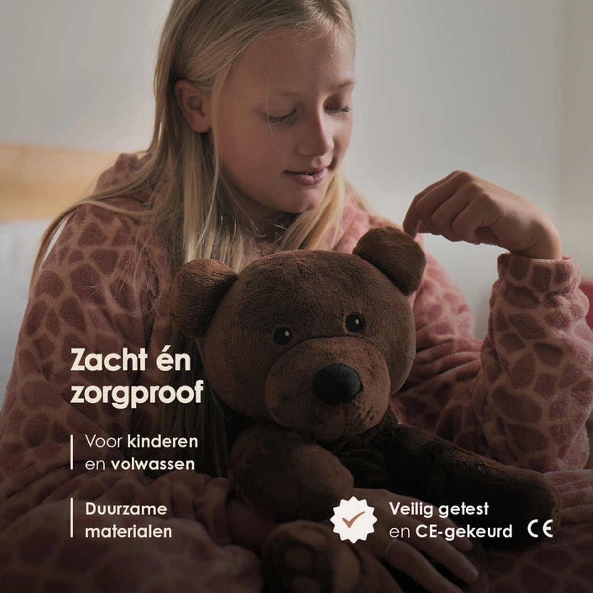 Lotgenootje Verzwaringsknuffel Beer - 45cm/2kg - Verzwaarde Knuffel - Weighted Stuffed Animal - Sensorisch Speelgoed - Zware Knuffel Anxiety - Plushie — afbeelding 8