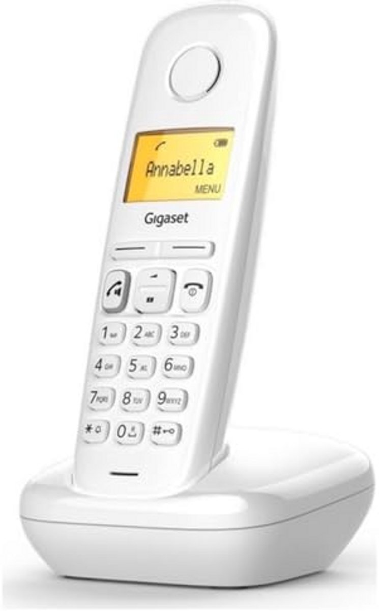Draadloze Telefoon - DECT Huistelefoon - Thuis Bellen - Groot Display - 3.8 cm Scherm - Wit