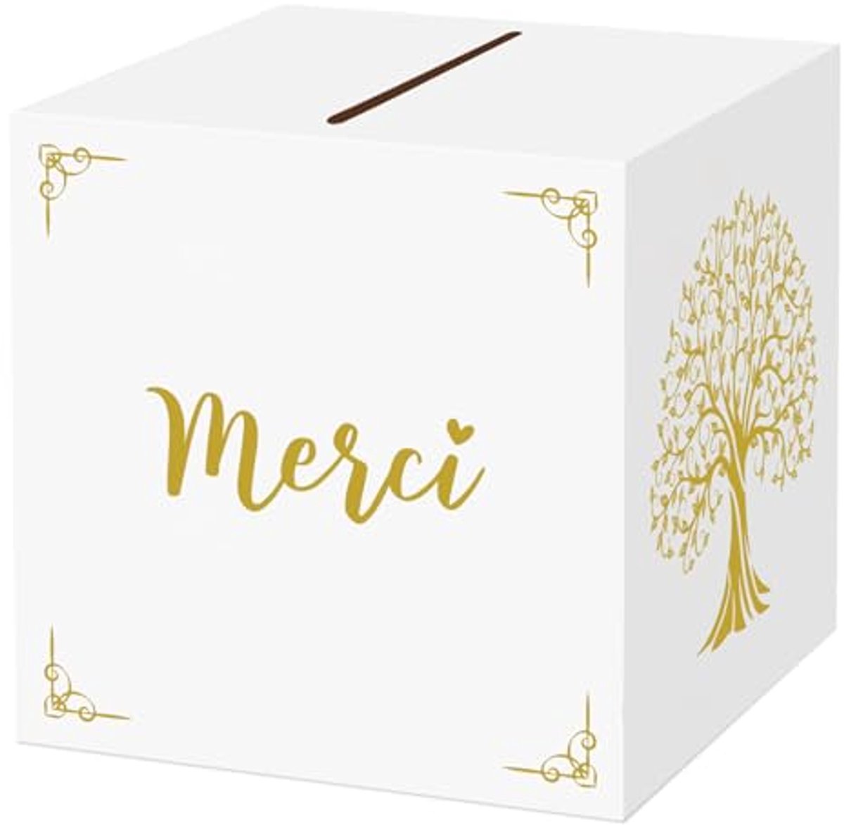 Bruiloftskaartenbox - Gastenboek Box - Feestelijke Ontvangst - Stevig Karton - 41 x 27 cm - Goud