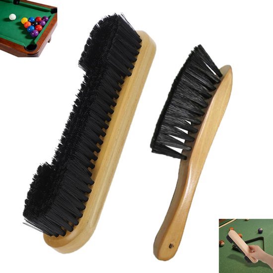 2 stuks - Set pooltafelborstels - Pooltafelborstels - Pooltafelborstel met haren - Randreinigingsborstel - Zwart - Pooltafelreinigingsgereedschap - Set pooltafelrandborstels