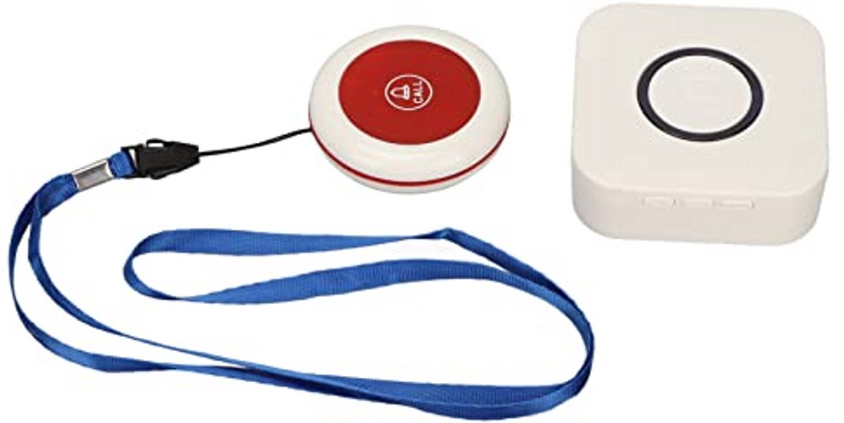 Verzorger Pager - Draadloos Oproepsysteem - Noodoproepen Thuis - Bereik 330 Meter - 1000mAh Batterij - Wit