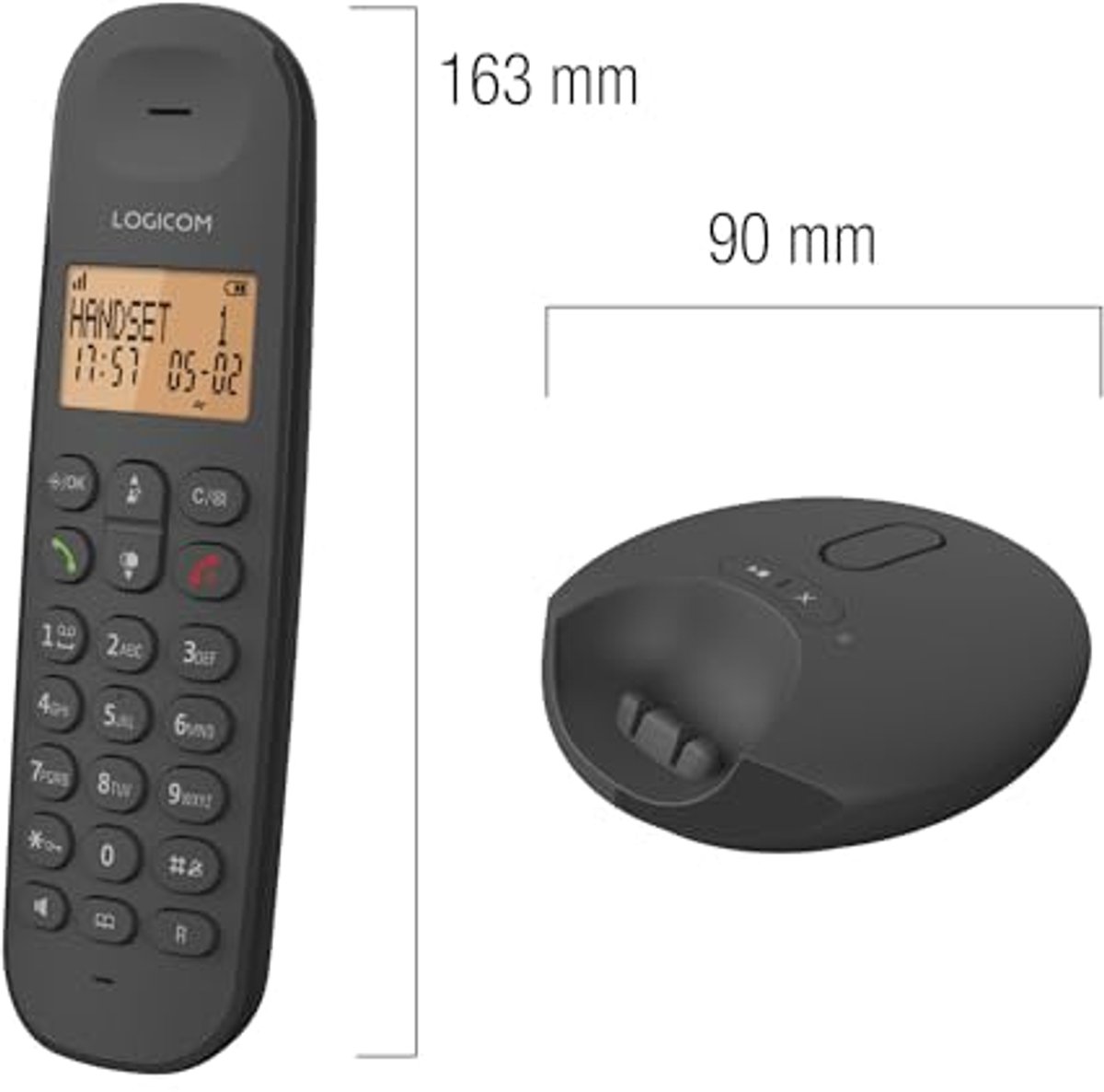 Draadloze Vaste Telefoon - Antwoordapparaat Recorder - Thuis Bellen - DECT GAP Technologie - Duo Set - Zwart