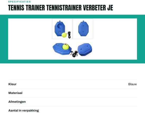Dailygoods- Tennistrainer Duurzaam - Tennis Trainer - Trainingsbal - Basis met Ventiel - Zelfstudie Tool - Verbeter je Coördinatie - Tennistrainingsapparaat van Dailygoods — afbeelding 3