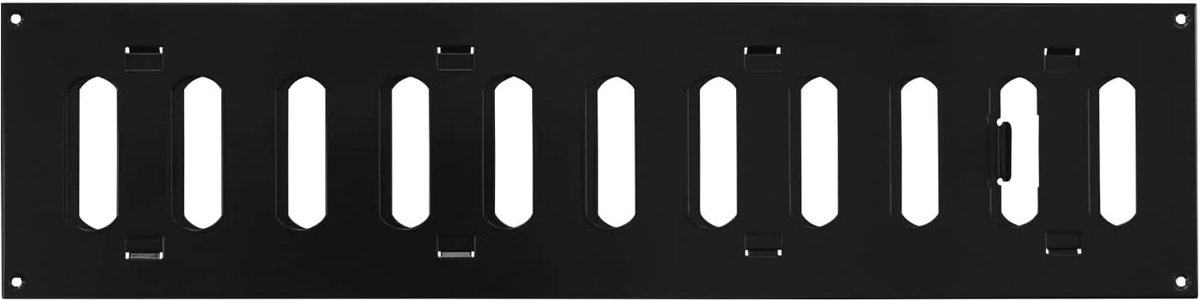 Schuifrooster - Ventilatierooster - Luchtstroom Regelen - Verstelbaar - 400x100mm - Zwart