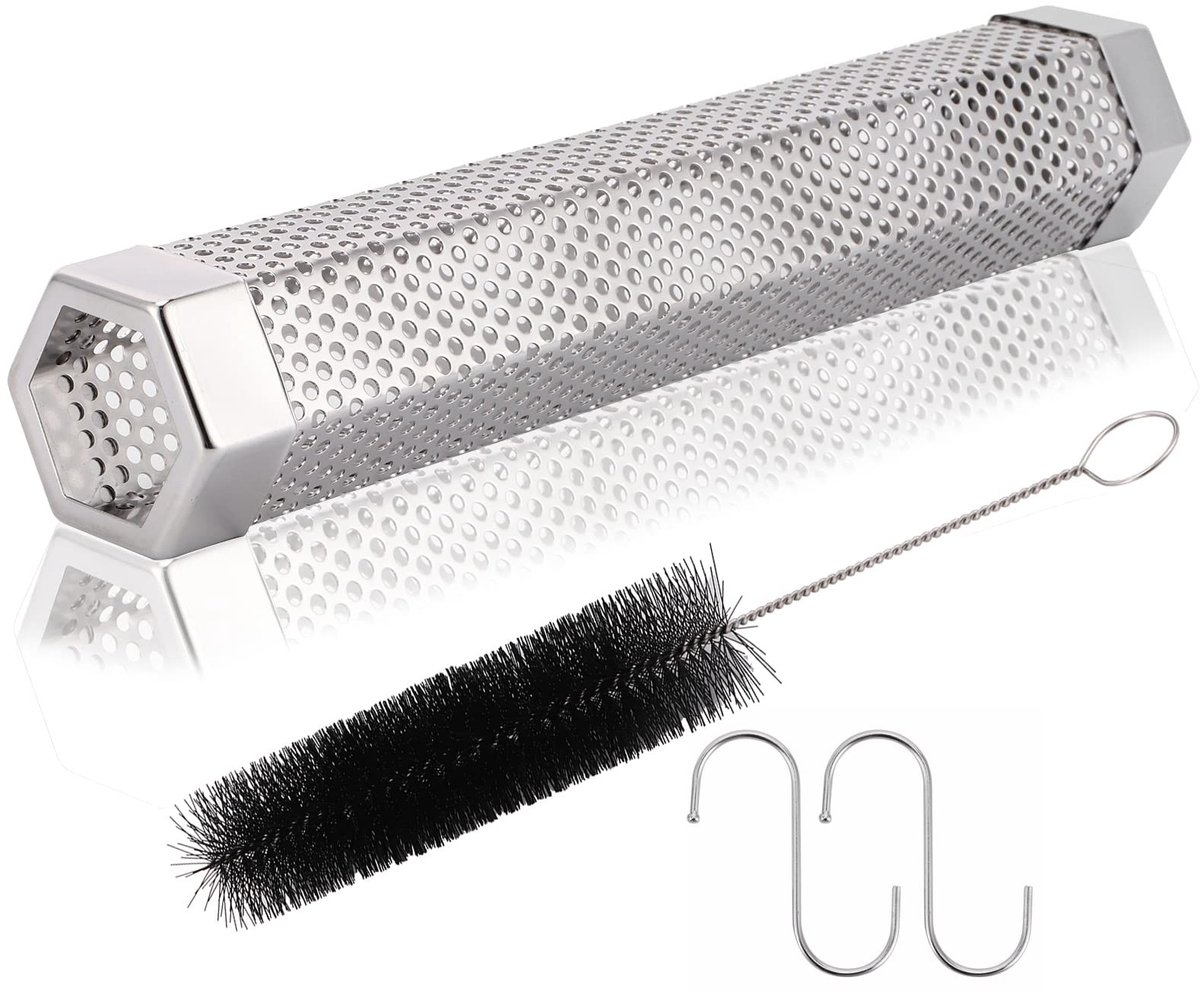 Dailygoods- Rookgenerator Draagbaar - Rookbuis 304 Roestvrij Staal - BBQ-Rokerbox - Koud/warm Roken - 5 Uur Golvende Rook - 31x5cm Maat - Roker