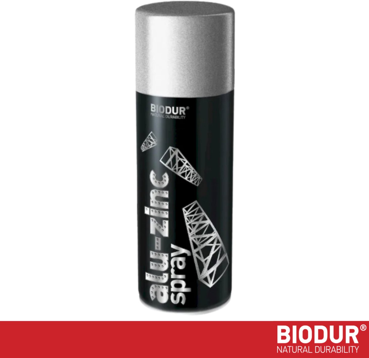 BIODUR Alu-Zinkspray - 400ml - Anti-roest - Hittebestendig tot 350°C - Sneldrogend - UV- & Weerbestendig - Binnen/Buiten