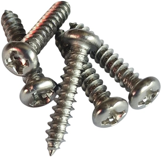 Enkele metalen schroeven met kruiskop