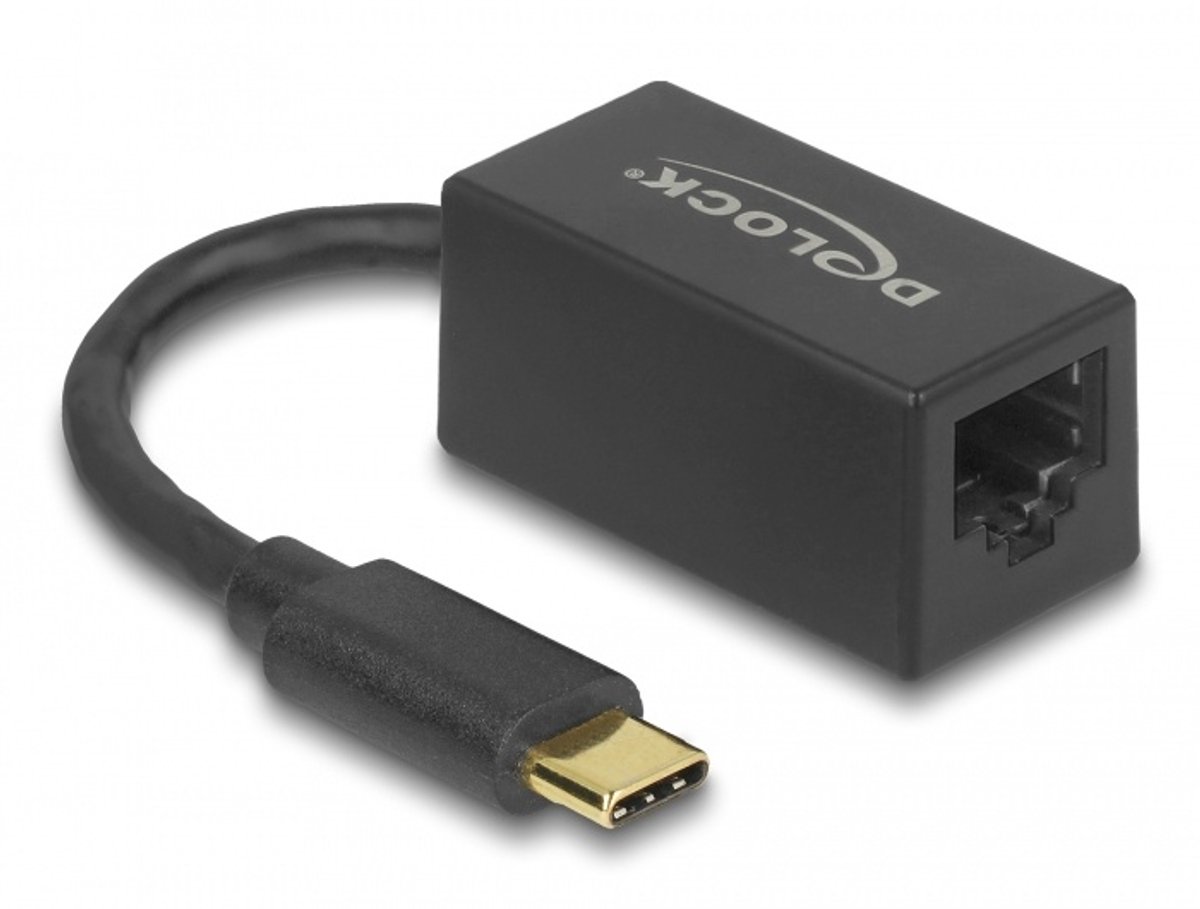 USB Type-C-adapter naar Gigabit lan compact zwart