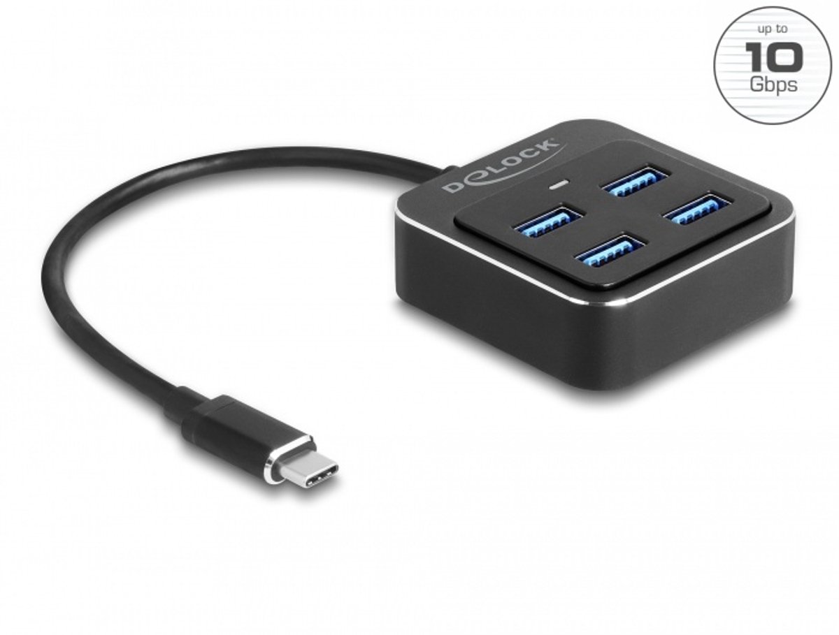 USB 3.2 Gen 2 USB Type-C Hub met 4 x USB Type-A vrouwelijk-10 Gbps