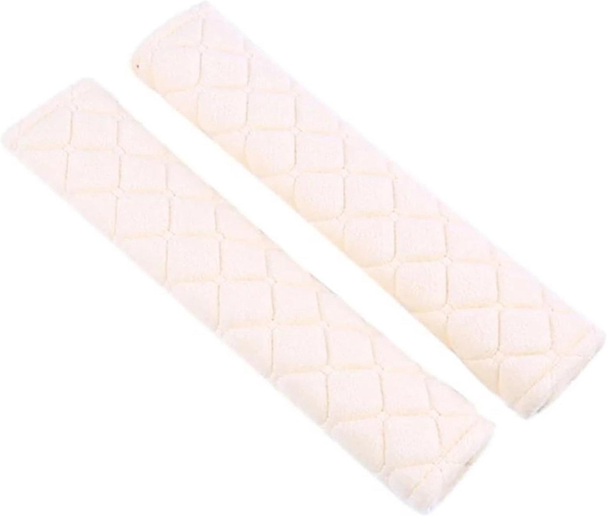 Gordelkussens - Schouderhoezen - Comfortabel Rijden - Zacht Pluche Materiaal - 2 Stuks - Beige