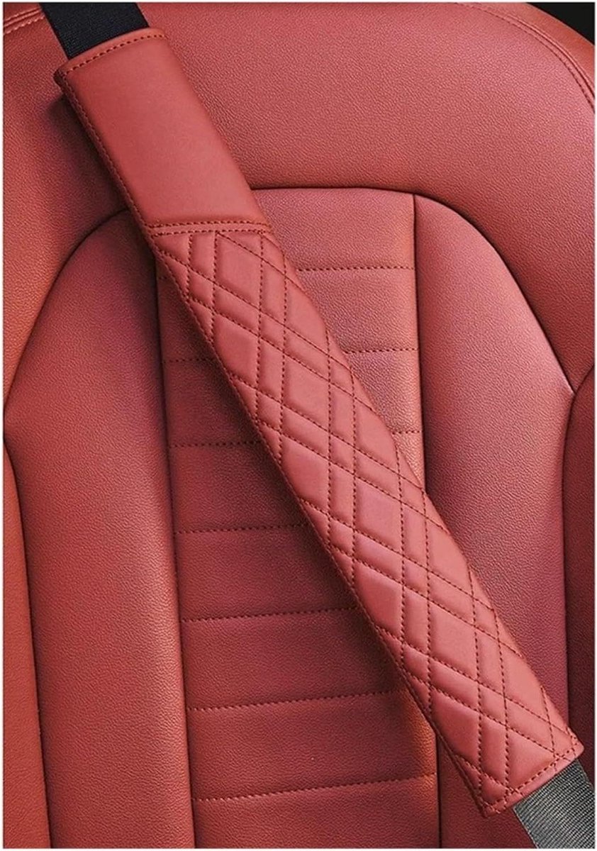 Gordelkussen Auto - Schouderbeschermer - Comfortabel Rijden - Zacht Waterdicht Materiaal - 39 cm Lengte - Rood