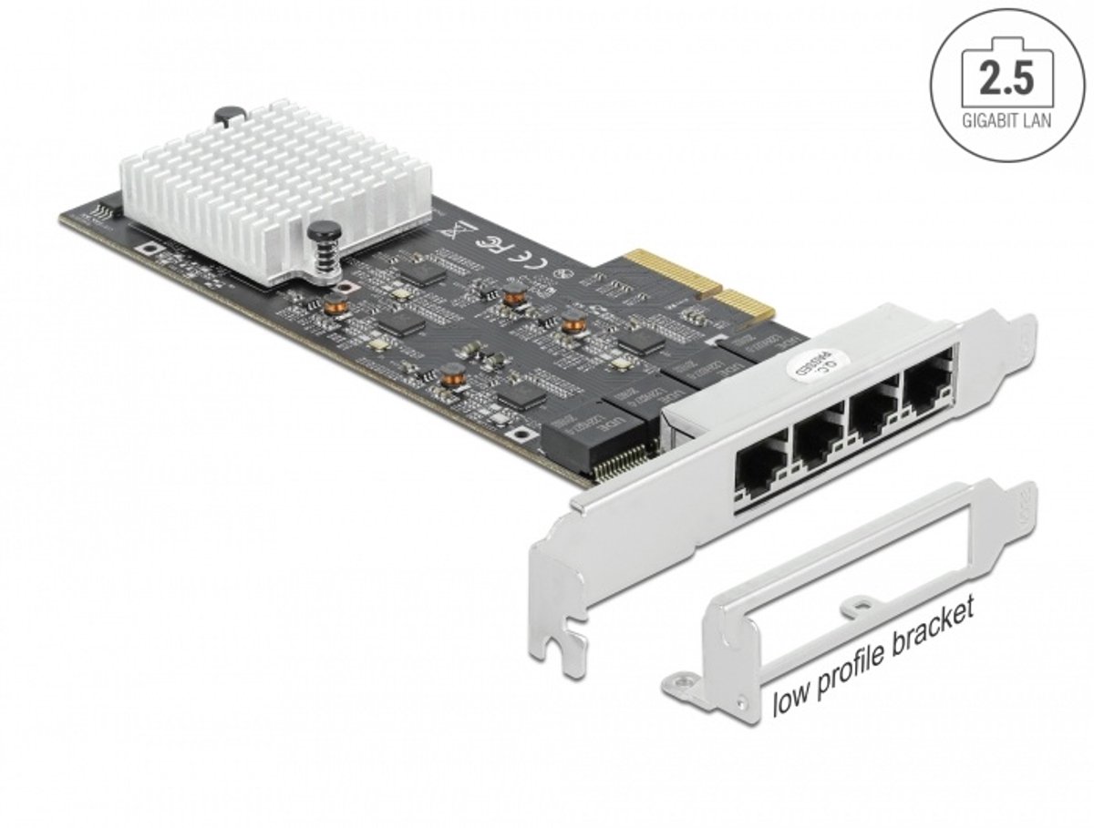 Delock PCI Express x4 Card to 4 x RJ45 2.5 Gigabit LAN RTL8125
