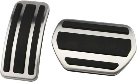 Pedaalhoezen Set - Auto Accessoires - Verbeterde Rijervaring - Aluminiumlegering Rubber - 2 Stuks - Zilver — afbeelding 2