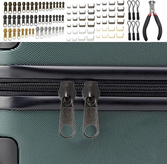 Ritssluiting reparatieset - Rits onderdelen - Kleding herstellen - Complete 197-delige set - Diverse maten - Metaal — afbeelding 4
