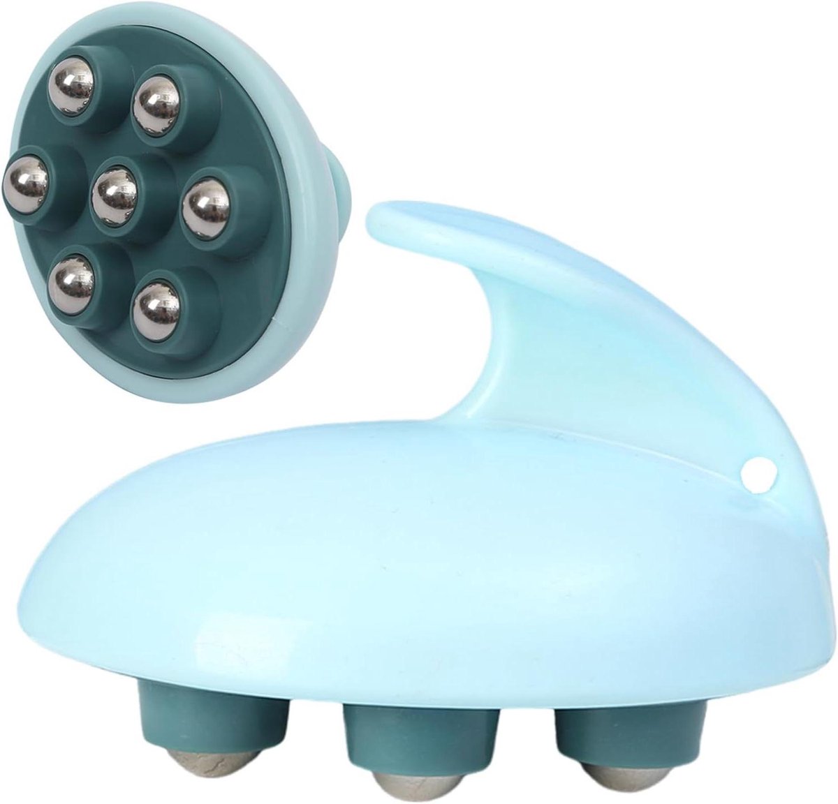 Spierroller Lichaamsmassager - Handmassageapparaat - Spierontspanning Herstel - Zeve Rollende Ballen - 115 x 10 x 9 cm - Zwart