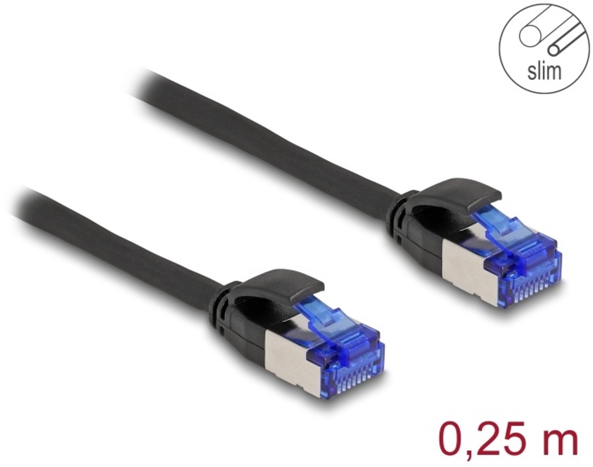 DeLOCK 80225 netwerkkabel Zwart 0,25 m Cat6a S/FTP (S-STP)