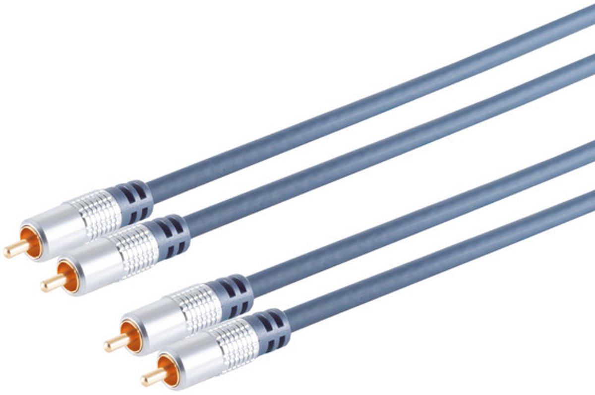 Stereo Tulp Kabel - Premium - Verguld - 5 meter - Blauw