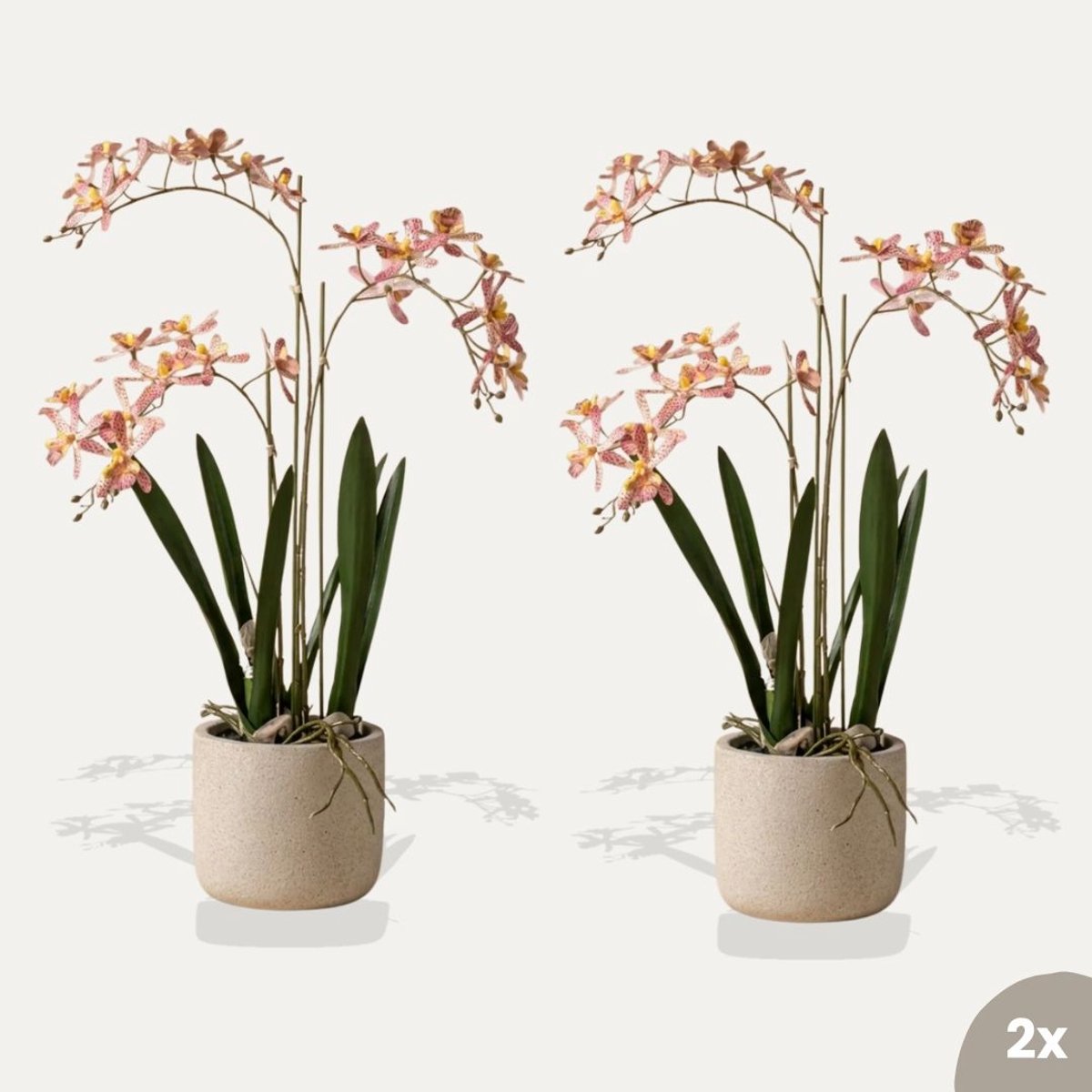 Renanthera orchidee roze 2 stuks - Kunstplanten - Bundelset