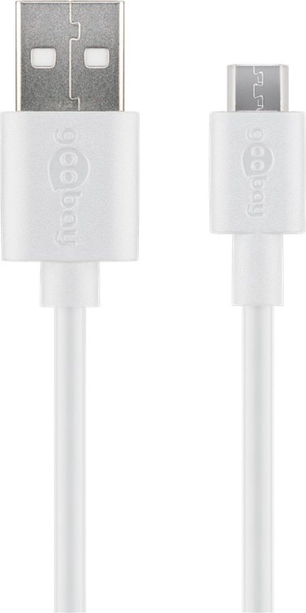 Goobay USB-A naar Micro-USB kabel snoer oplader - Wit