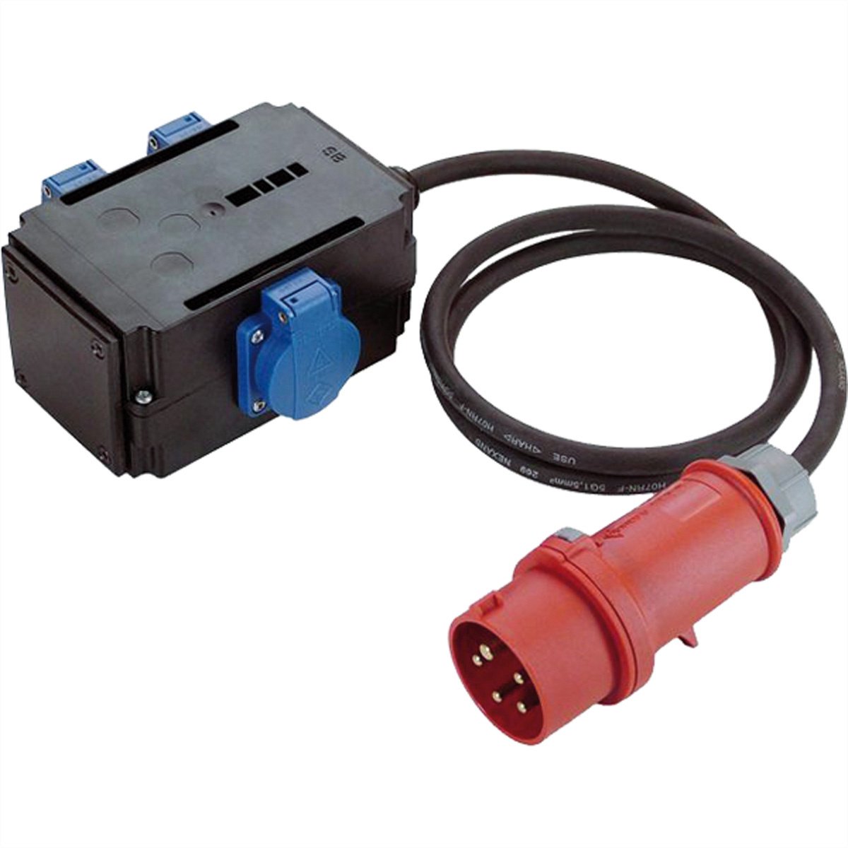 BACHMANN CEE-Adapter 16A 1 Fase, 3x geaard stopcontact IP44 1,5m