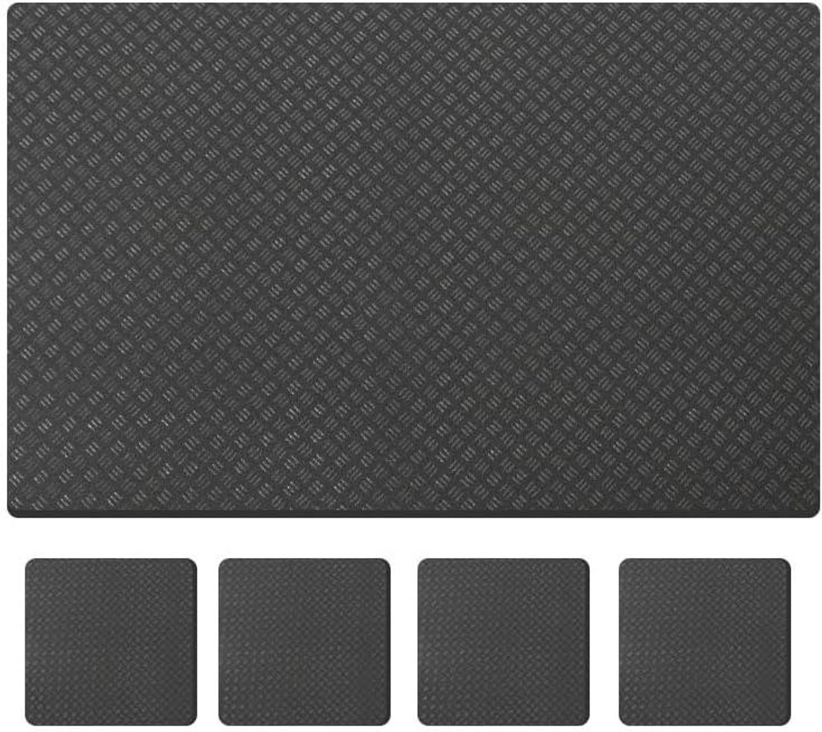 Antislipmat Wasmachine - Vloerbescherming - Apparaten Stabiliseren - Dubbelzijdig Antislip - 60 x 60 cm - Zwart