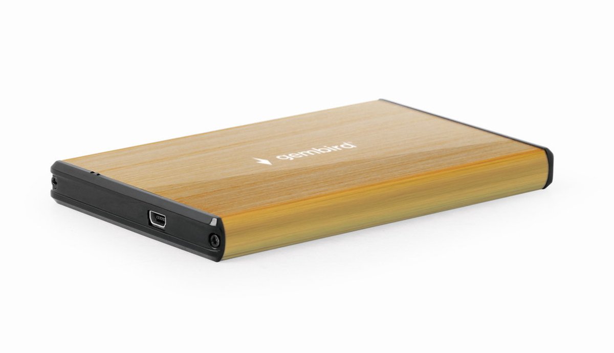 Externe HDD behuizing 2.5' SATA USB3.0 Goud (brushed)