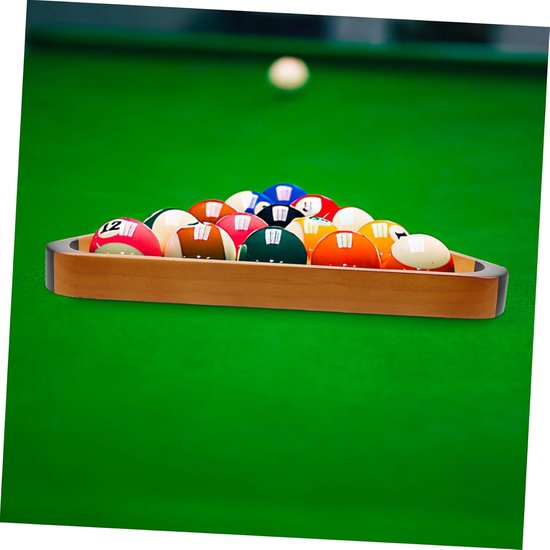 Biljartballenhouder - Driehoek rek - Biljart Spelen - Stevig houten frame - 33x29x3 cm - Bruin — afbeelding 2