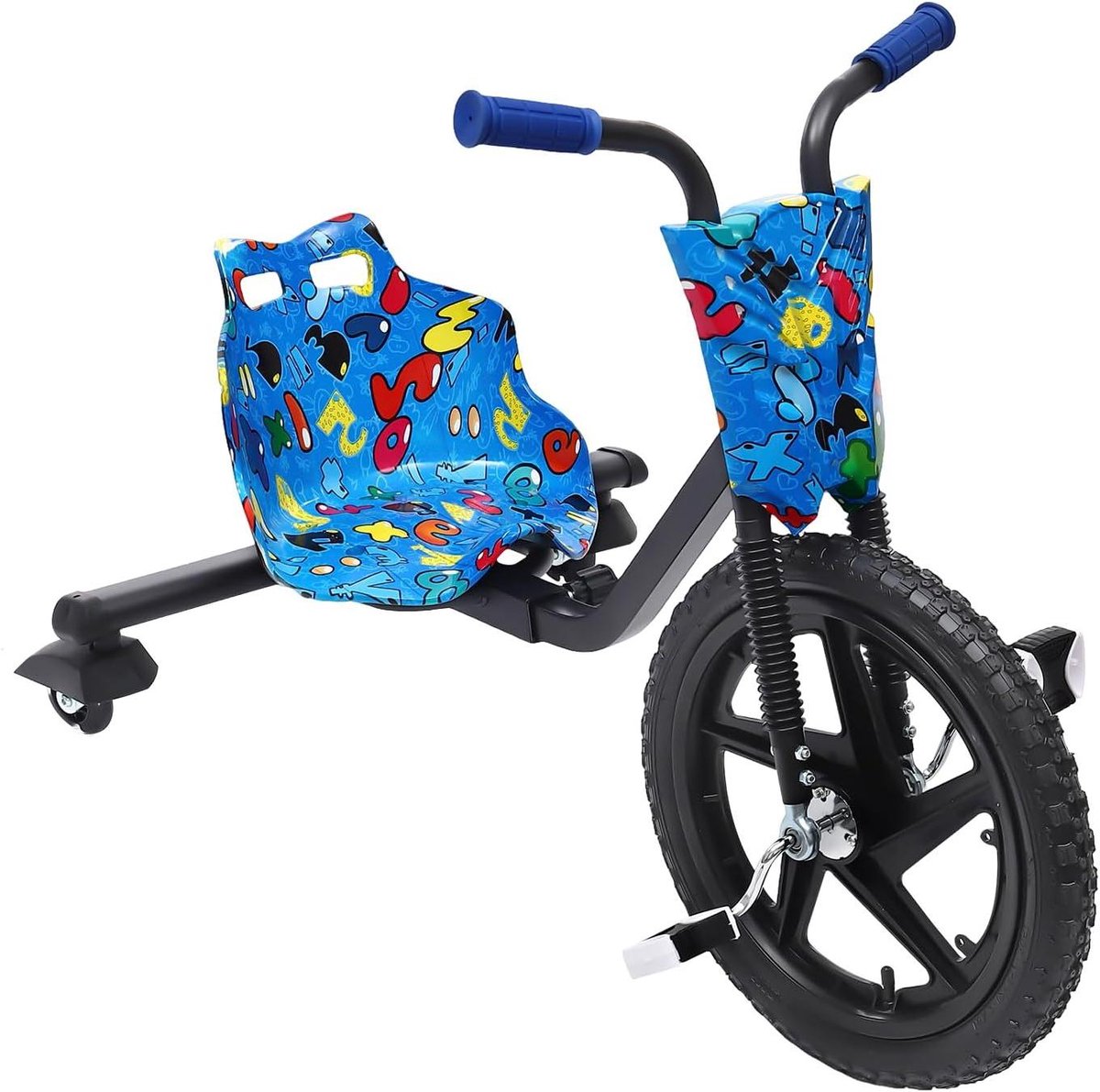 Drift Scooter - Drift Trike - Buiten Spelen - Verstelbare Lengte - 80 kg Draagvermogen - Blauwe Cijfers