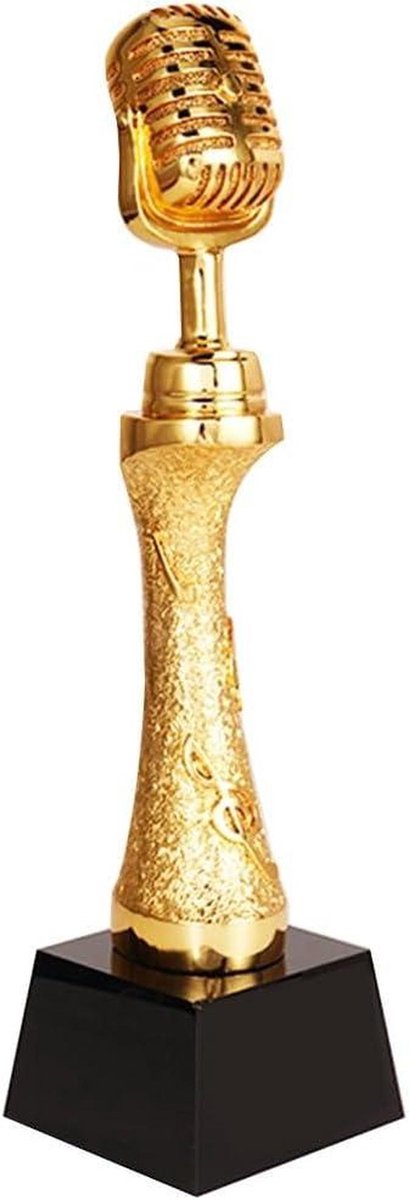 Kampioenstrofee - Prijs Zang - Wedstrijd Beloning - Harsplating Afwerking - 30cm Hoog - Goud